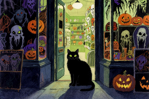 Paint by Numbers: Black Cat's Halloween Shop