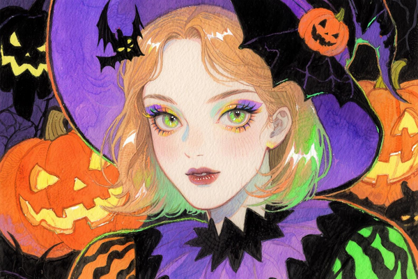 Paint by Numbers: Halloween Pumpkin Witch