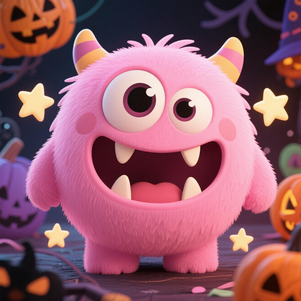 Paint by Numbers: Pink Fluffy Monster