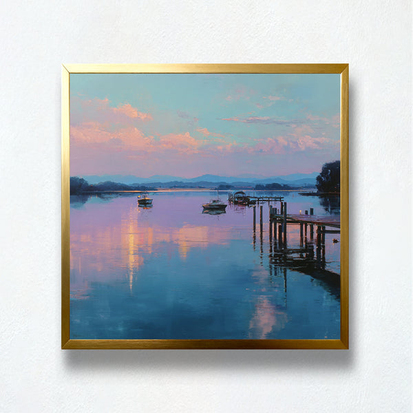 Pastel Dusk Harbor Reflections Paint by Numbers | PaintEasy