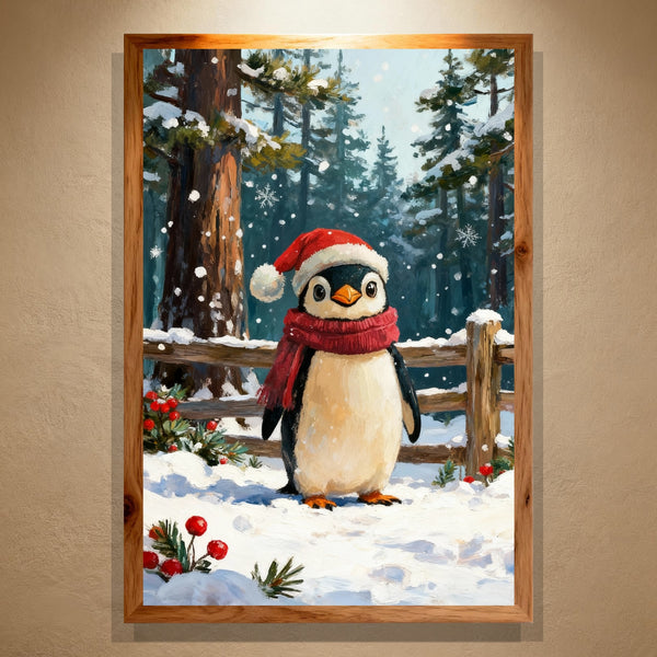 Paint by Numbers：Penguin in the Snowy Forest