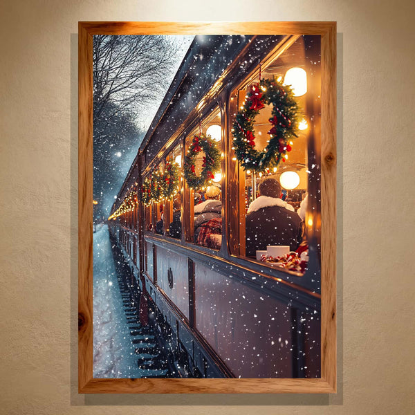 Polar Journey Paint by Numbers | Christmas Train Through Snowy Forest | Frost Luxe Collection by PaintEasy