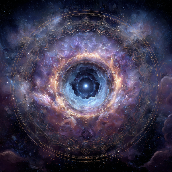 Portal of Light Mandala Paint by Numbers | Galaxy Nebula Mindfulness Wall Art