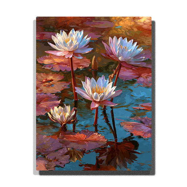Realistic lotus flowers Paint by Numbers | Paint Easy