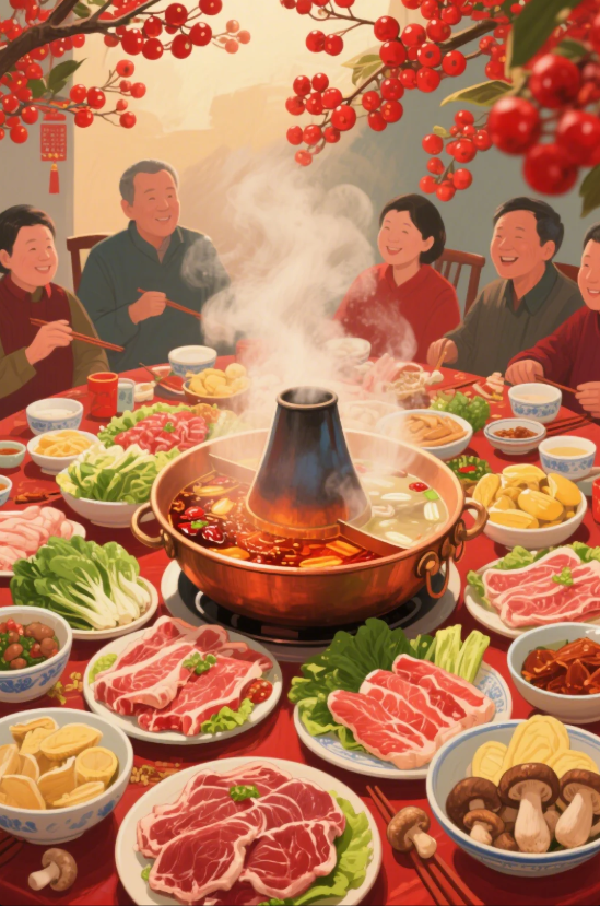 Paint by Numbers：Reunion Hot Pot Feast Warm and Delicious Gathering for Family DIY Paint by Numbers Kit
