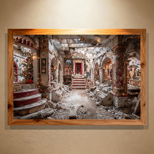 Sanctum Remains Paint by Numbers | Abandoned Cathedral Christmas Scene | Post-Apocalypse Series | PaintEasy