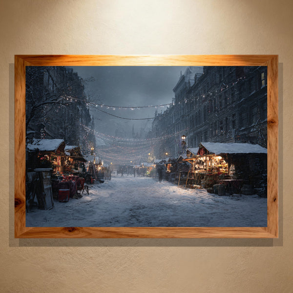 Silent Market Paint by Numbers | Abandoned Christmas Street Scene | Post-Apocalypse Series | PaintEasy