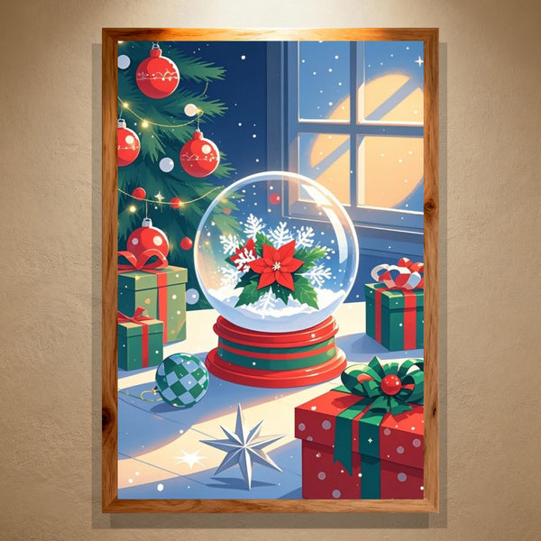 Paint by Numbers：Christmas Crystal Globe Wonderland