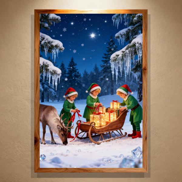 Paint by Numbers：Snowy Woods on Christmas Eve