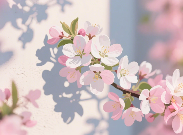 Paint by Numbers：Soft Pink Murmurs Gentle Pink Blossoms and Soft Shadow's Light Dance DIY Paint by Numbers Kit