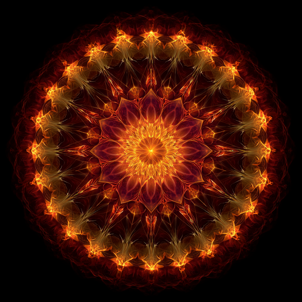 Solar Bloom Mandala Paint by Numbers | Red & Gold Fire Element Mindfulness Wall Art