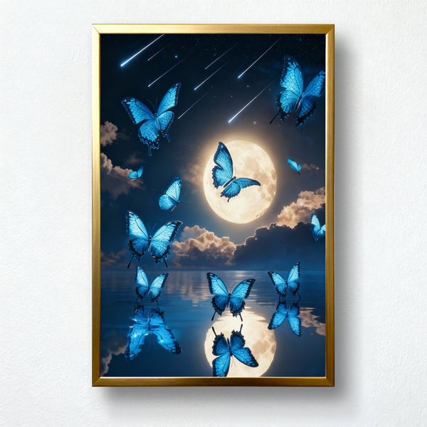 Starlit Moonrise Butterflies Paint by Numbers Kit | PaintEasy