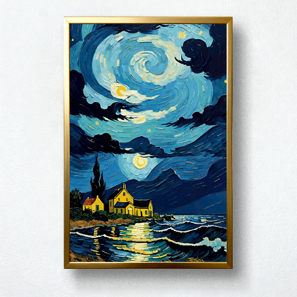 Starry Waves Paint by Numbers | Van Gogh Inspired Seaside Night Art for Kids | PaintEasy