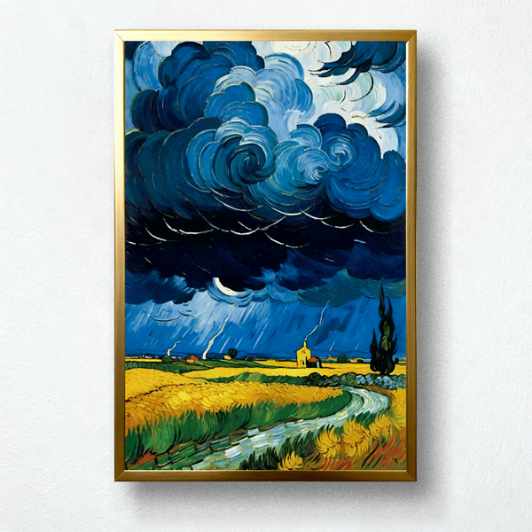 Storm over Wheatfield Paint by Numbers | Van Gogh Inspired Sky and Nature Art for Kids | PaintEasy
