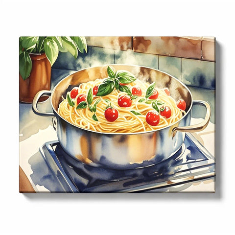 Creamy Tomato Basil Pasta Paint by Numbers Kit For Adults