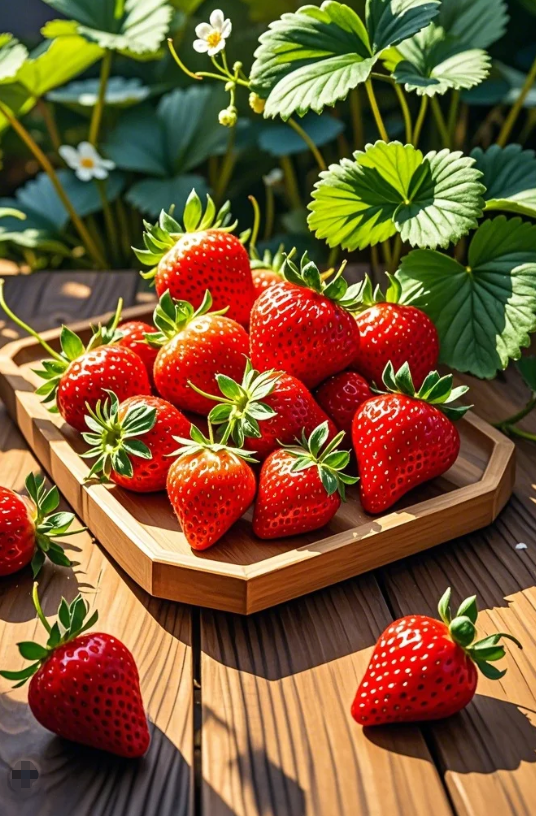 Paint by Numbers：Sunny Strawberry Patch Sweet Strawberries Bathed in Sunlight DIY Paint by Numbers Kit