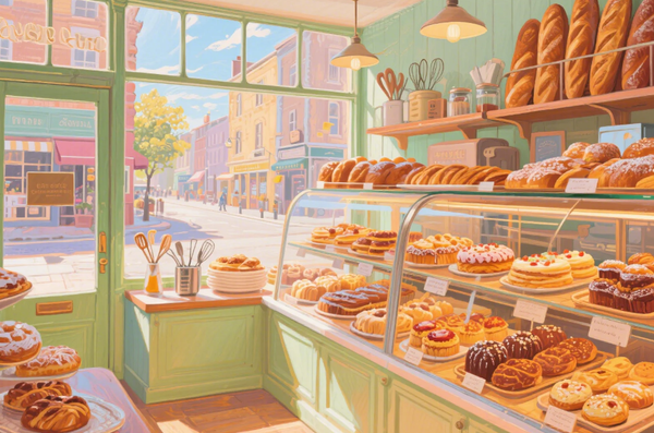 Paint by Numbers：Sweet Bakery Aroma Happy Flavors of a Cozy Dessert Shop DIY Paint by Numbers Kit
