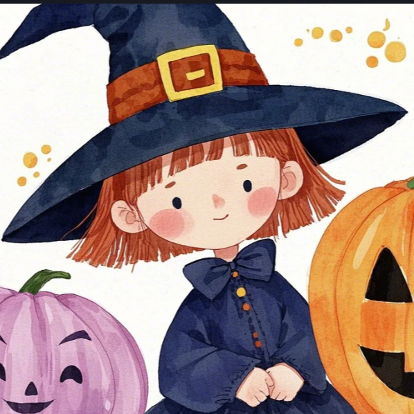 Paint by Numbers：Sweet Magic of Halloween Painting a Cute Little Witch and Her Smiling Pumpkin Friends, Feeling the Sweetness and Magic of Halloween with Color DIY Art Kit