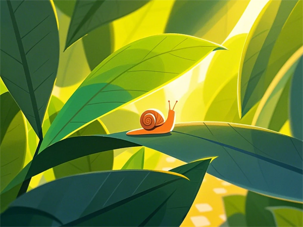Paint by Numbers：The Cuteness of Slow Pace Green Leaf Sprite in Sunlight, A Little Snail Bringing Serenity and Simple Joy DIY
