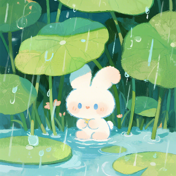 Paint by Numbers: The Little Bunny Under the Lotus Leaf