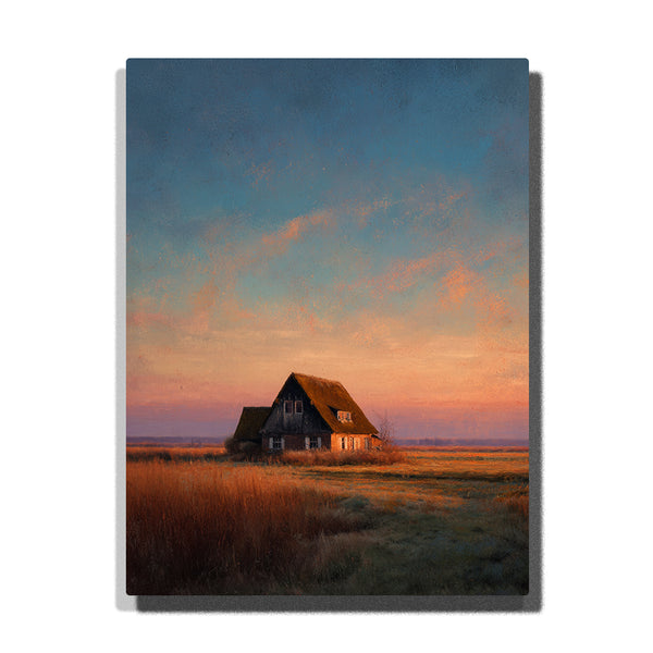 Sunset Farmhouse Meadow – Countryside Paint by Numbers Kit | PaintEasy