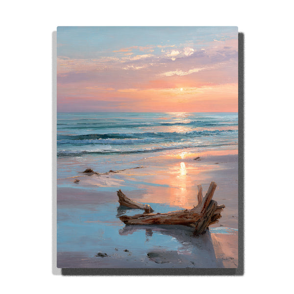 Tropical beach with driftwood Paint by Numbers | PaintEasy