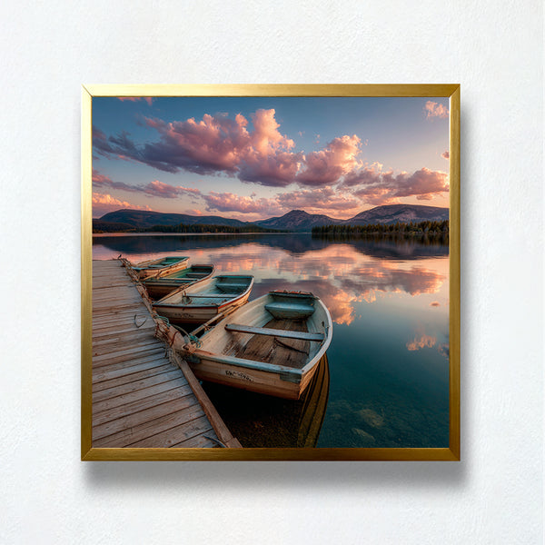 Twilight Rowboats Lake Reflections Paint by Numbers | PaintEasy