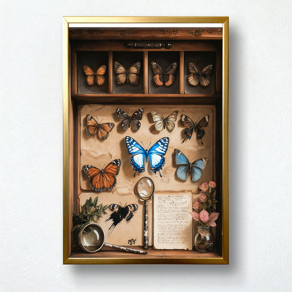 Vintage Butterfly Specimen Box Paint by Numbers Kit | PaintEasy