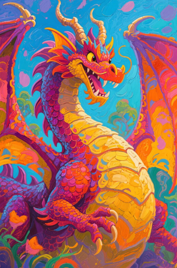 Paint by Numbers：Whimsical World Painting the Joy and Vitality of a Cartoon Dragon with Color DIY Art Kit