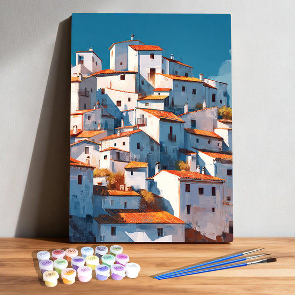 White Village of Andalusia Paint by Numbers Kit | PaintEasy
