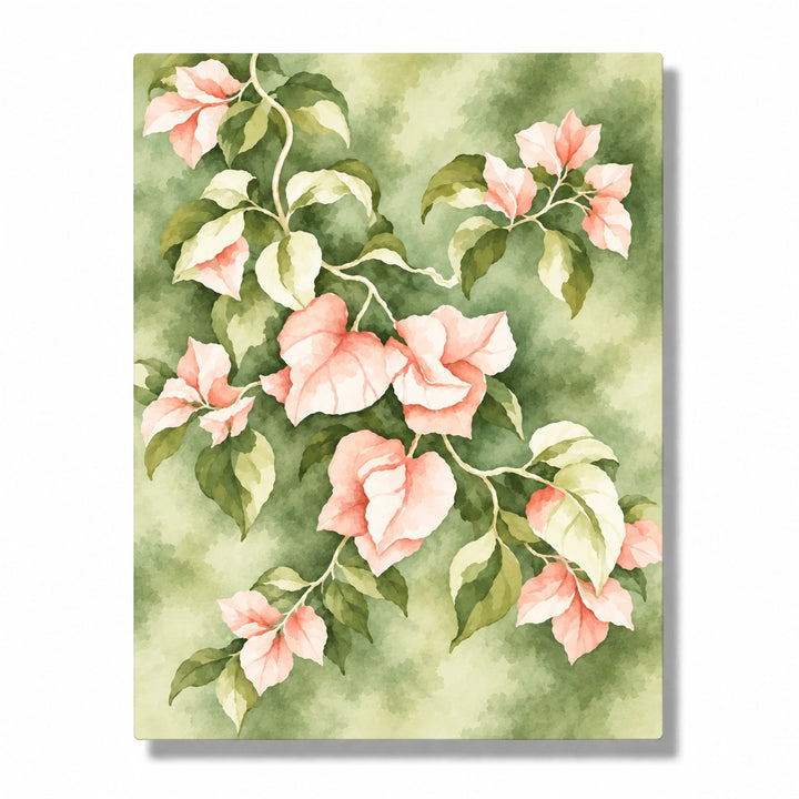 Soft pink bougainvillea floral artwork — PaintEasy × Angèle Kamp