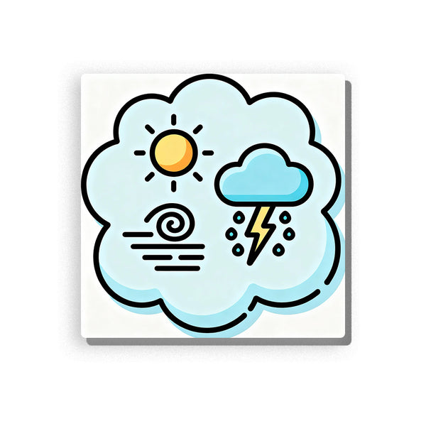 Weather Bubble – Sunny, Windy & Stormy Icons Paint by Numbers Kit | PaintEasy