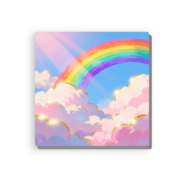 🌈 Golden Rainbow Dreams – Sparkling Pastel Clouds Paint by Numbers Kit | PaintEasy