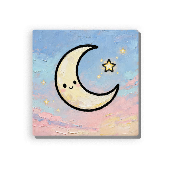 Smiley Moon Glow – Pastel Dream Night Paint by Numbers Kit | PaintEasy