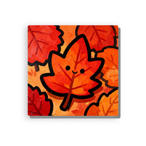 Autumn Smiley Leaf – Cute Fall Maple Painting Paint by Numbers Kit | PaintEasy