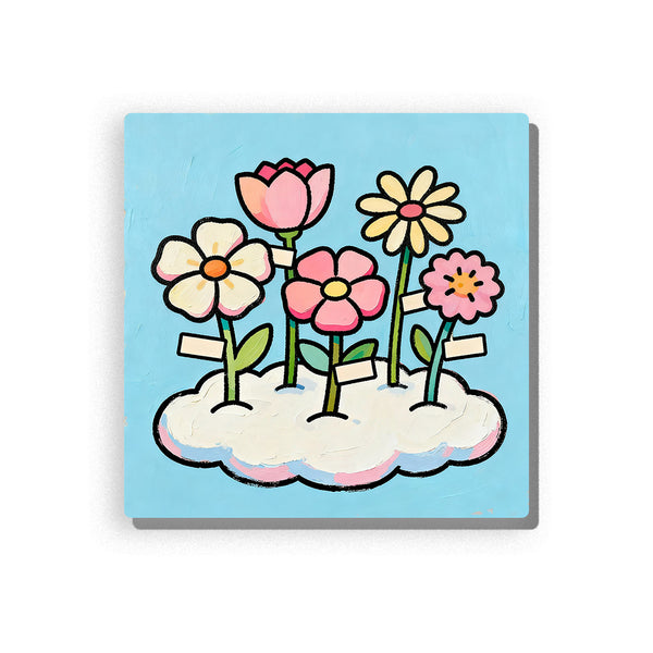 Blooming Cloud Garden – Cute Pastel Flowers Sky Paint by Numbers Kit | PaintEasy