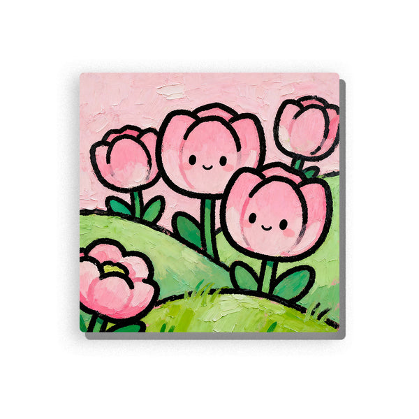 Pink Tulip Garden – Cute Spring Blossom Paint by Numbers Kit | PaintEasy