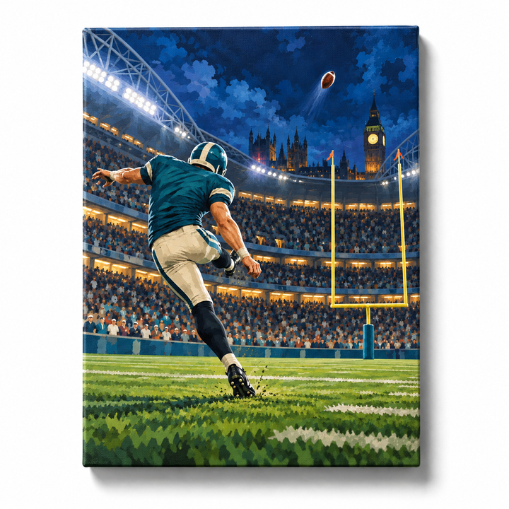 london NFL-inspired paint by numbers 40 x 50 cm stretched canvas on white background