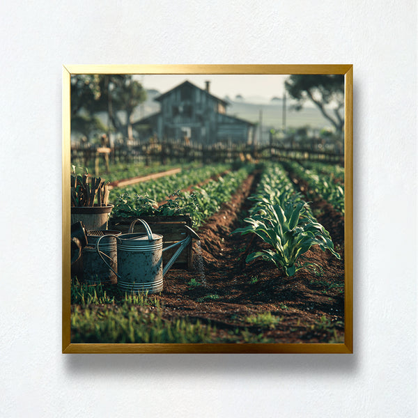 Morning Watering Paint by Numbers – Countryside Garden Farm Scene | PaintEasy