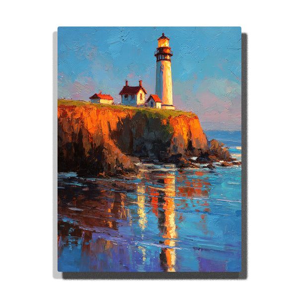 Golden Cliff Lighthouse Paint by Numbers | PaintEasy