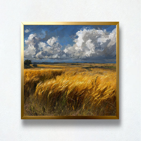 Golden Windfield Paint by Numbers – Golden Wheat Field & Dramatic Sky | PaintEasy