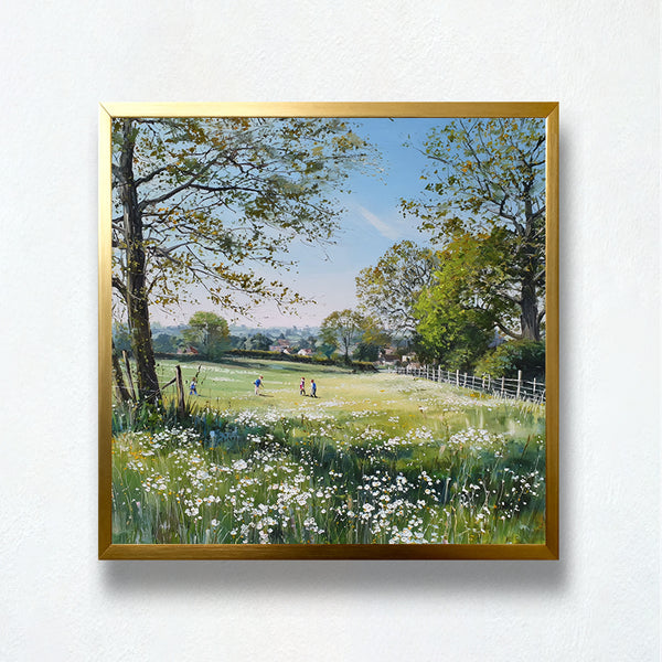 Spring Meadow Play Paint by Numbers – Wildflower Field & Kids Playing Landscape | PaintEasy