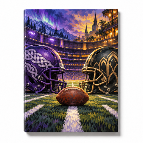northern NFL-inspired paint by numbers 40 x 50 cm stretched canvas on white background