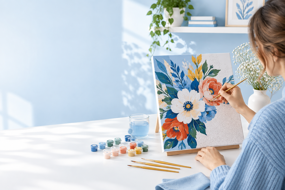 A relaxed PaintEasy paint by numbers session