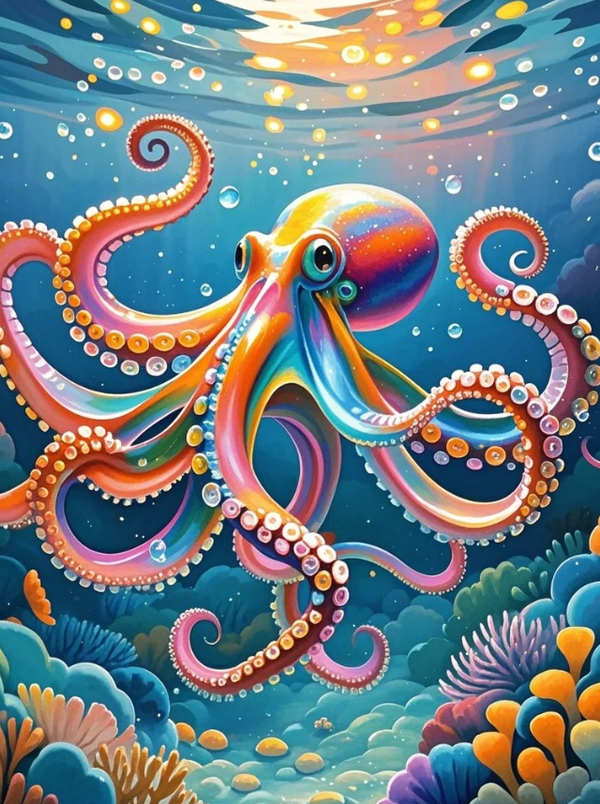 Diamond Painting - rainbow octopus