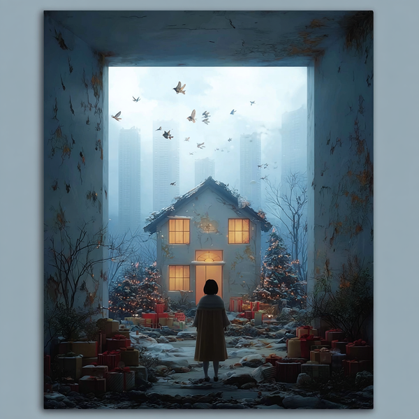 Silent Season Paint by Numbers | Winter House of Light and Solitude