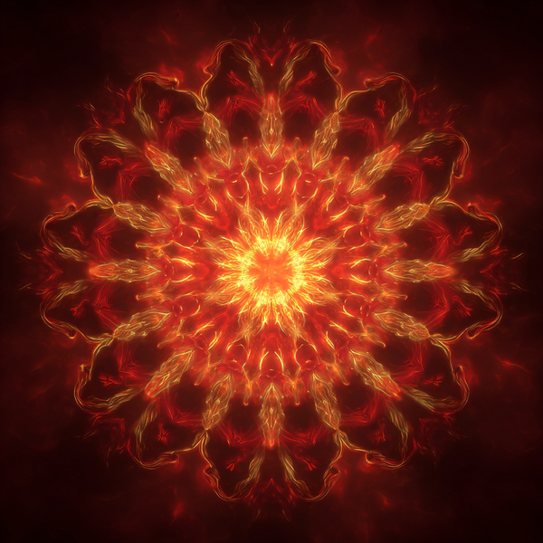 Ignis Heart Mandala Paint by Numbers | Red & Gold Fire Element Mindful Art for Energy & Renewal