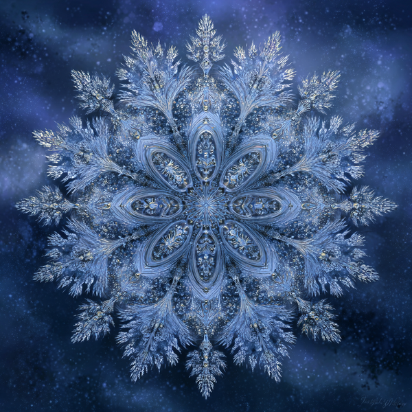 Frozen Bloom Mandala Paint by Numbers | Blue & Silver Water Element Mindful Art for Relaxation
