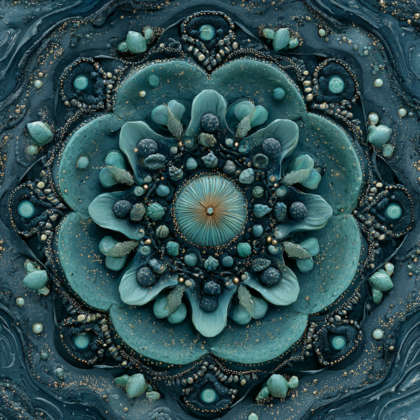 Pearl Current Mandala Paint by Numbers | Deep Ocean Mandala Art for Relaxation & Emotional Healing