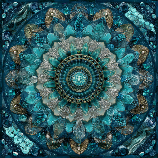Aqua Oracle Mandala Paint by Numbers | Ocean-Inspired Mandala Art for Clarity and Inner Peace